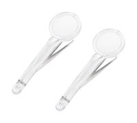 Lurrose Loupe Multifonctionnelle Portative 5X Pinces Intégrées, Verre Optique Transparent, Lot de 2 Pièces Légères pour Bricolage, Réparation et Modélisme, Outil Grossissant de Poche