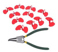 Lurrose Lunettes Anti-picage pour Poules 50 Pièces Grandes sans Attaches Rouge avec Pince D'installation - Accessoires pour Élevage de Volailles, Protection Combats et Stress en Plein Air