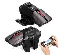 Lurrose Manettes de Jeux Mobiles avec Gâchettes Ergonomiques en Alliage Noir et Manchons de Doigt en Cuivre Gris Blanc - Accessoires Jeux Téléphone pour Gaming Tactile et Contrôle Précis