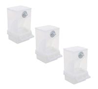 Lurrose Mangeoire Automatique Distributeur Pratique 3pcs pour Oiseaux en Acrylique Compartiment de et Petite Boîte Inférieure pour Chardonnerets et Canaris en Jardin