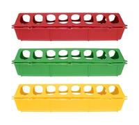 Lurrose Mangeoire Suspendue pour Oiseaux en Plastique 3pcs Design Multi-Slot Anti-gaspillage Offrant Plus D'espace pour Volaille et Coq Couleur Aléatoire