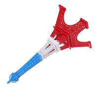 Lurrose Maquette Tour Eiffel Métallique 18 Cm Rouge Blanc Bleu, Figurine Décorative pour Bureau et Maison, Souvenir de Voyage France, Ornement Unique et Artistique