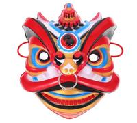 Lurrose Masque de Lionceau Chinois pour Spectacle sur Scène, Léger Plastique, Artisanat Fait Main, Style Oriental Coloré pour Événements et Fêtes