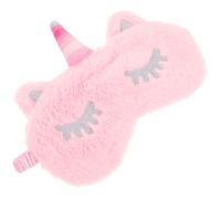 Lurrose Masque de Nuit en Peluche Rose Forme Licorne Confortable Bande Élastique Yeux, pour Dormir, Sieste ou Travailler