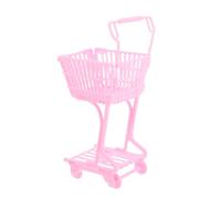 Lurrose Mini-Caddie Joli Panier Caddies pour Enfants Mini Chariot De Courses Panier Personnel Liner De Panier Ornement De Panier Achats Miniatures Panier Tout-Petit Rose Plastique