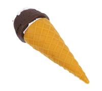 Lurrose Modèle de Cornet de Glace Réaliste 1 Pièce en Résine Rigide Couleur Café Profond et Crème, Accessoire Décoratif pour Étalage, Photographie Culinaire et Vitrines de Boutique