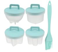 Lurrose Moule à Œufs en Plastique Réutilisable 4 Pièces, Coquetiers Pochés Antiadhésifs Multifonctions, Outil Cuisine Pratique pour Petit-déjeuner Cuisine