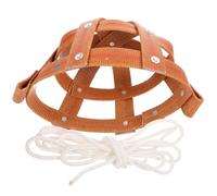 Lurrose Muselières Portables en Cuir pour Chevaux et Grandes Vaches, Masque Bouche Anti-Morsure Corde Nylon 3 Mètres, Protection pour Élevage Bovin en Pâturage