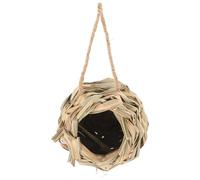 Lurrose Nid D'oiseau en Paille Tressée la Main Nid de Perruche Beige pour Oiseaux et Petits Animaux pour Construire et Offrir Un Habitat Confortable