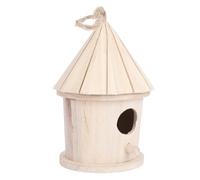 Lurrose Nid Suspendu en Bois Naturel Forme Tour pour Petits Oiseaux, Finition Brute pour Peinture DIY, Décoration Créative et Extérieure pour Jardin