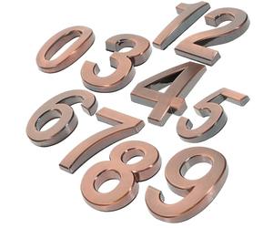 Lurrose Numéros de Maison Autocollants 10 Pcs en Abs 5 Cm Couleur Cuivre Ancien, Chiffres Adhésifs pour Porte, Appartement, Hôtel, Boîte aux Lettres, Usage Extérieur Moderne