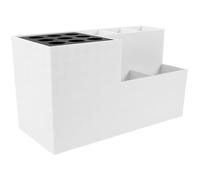 Lurrose Organisateur de Ciseaux de Coiffure Blanc, Boîte de Rangement Multi-fonctions Grosse Capacité pour Salon et Bureau, Support pour Peignes et Ciseaux de Barbier, Accessoire