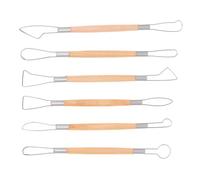 Lurrose Outil de Sculpture sur Argile Double Extrémité Grosse Taille, Ensemble de 6 Pièces pour Modelage de Poterie, Outil de Modelage en Pâte Polymère pour Céramique et Artisanat