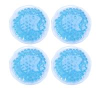 Lurrose Pack 4pcs de Sacs de Gel Ronds 8cm Bleus en Pvc Réutilisables pour Cryothérapie et Thérapie Mammaire à Domicile Physiothérapie