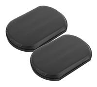 Lurrose Pack de 2 accessoires repose-jambes pour fauteuil roulant, coussins en cuir noir avec texture antidérapante, support mollet, installation facile, pour utilisateurs de fauteuil