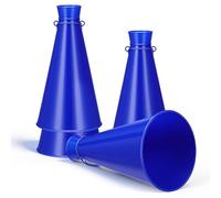 Lurrose Pack de 4 Mégaphones en Plastique Bleu pour Fête et Sport, Accessoires Attractifs pour Garçon et Filles, pour Nouvel an et Animations
