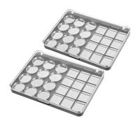 Lurrose Palette Métallique Magnétique pour Fards à Paupières 10 Couleurs, Plateau Vide Léger et Fin en As et Fer, pour DIY et Paquet à Main, Lot de 2 Pièces Argentées