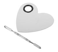 Lurrose Palettes de Manucure en Acier Inoxydable de Cœur 2pcs pour Kit DIY Nail Art Stylo de Couleur Argenté Professionnel