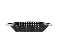 Lurrose Panier à Griller Antiadhésive en Acier au Carbone Noir pour Barbecue Grosse Capacité et Résistance Thermique Accessoire Barbecue pour Grillades