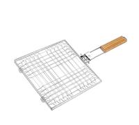 Lurrose Panier à Griller Poisson en INOX 304 Pliable pour Barbecue Extérieur, Support Grillade Camping Poignée Ergonomique Anti-brûlure, Grille à Viande Multifonction Facile à Nettoyer