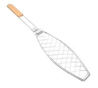 Lurrose Panier à Griller pour Barbecue en Acier Inoxydable, Grille à Clips Amovible pour Poisson et Viande, Accessoire Multifonction pour Camping Cuisine Extérieure, Panier de Barbecue