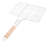 Lurrose Panier de Grillade Barbecue Grand Format Fer Résistant avec Poignée Longue Accessoire pour Poisson Steak Burger et Légumes Distribution Uniforme Chaleur Couleur Couleur Aléatoire