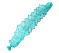 Lurrose Panier de Pêche en Filet Nylon Solide, Piège à Crevettes Portable 3 M 14 Sections, pour Pêche de Crabes et Crustacés en Milieu Naturel