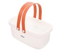 Lurrose Panier de Toilette et Séchage Rapide en Pp Grosse Capacité Blanc Léger Poignée Portable Organisateur D'objets Quotidien pour Salle de Bain