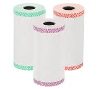 Lurrose Papier Thermique 5,7 X 3 CM 3 Rouleaux Bordures Vertes, Rouges, Violettes pour Imprimantes Thermiques Caisse, Banque, Hôpital