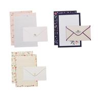 Lurrose Papiers à Lettres Fleuris A5 6 Sets Couleurs Variées Motifs Floraux Imprimés Légers pour Correspondance Invitations Bureau et École