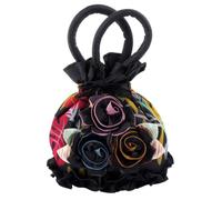 Lurrose Paquet à Main de Soirée de Fleur pour Femme, Tissu Noir | Rangement pour Petits Objets, Style Délicat et Distinctif, Usage Vacances et Shopping, Look Raffiné Couleur Aléatoire
