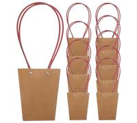 Lurrose Paquet à Main et Pratique Lot de 10 Imperméable en Papier Kraft Pliables Chic pour Fleurs Séchées et Petites Plantes en Pot, Décor de Bureau