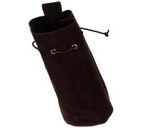 Lurrose Paquet Banane Médiéval en Velours Suédé Profond Café, Paquet Seau à Cordon de Serrage, Pochette de Ceinture Renaissance pour Cosplay Médiéval, Accessoire Costume Pirate et Fête, 1