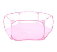 Lurrose Parc à Jeux Pliable pour Petits Animaux en Tissu Polyester Mesh Respirant, Clôture Hexagonale Rose Multifonctionnelle, Aire de Jeu Sécurisée pour Chiens, Cochons D’Inde