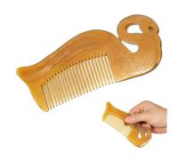 Lurrose Peigne à Cheveux Anti-statique en Corne de Bœuf Forme Sculpté Portable pour Lissage des Cheveux Voyage