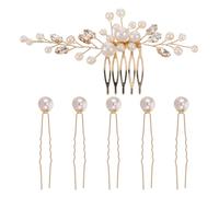 Lurrose Peigne à Cheveux de Mariée Élégant en Cristaux Blancs, Conception Soignée de Style Chinois, pour Banquet ou Vie Quotidienne