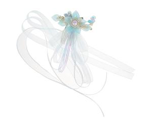 Lurrose Peigne à Cheveux Hanfu avec Rubans Bleus, Accessoire Traditionnel pour Femmes, Barrette pour Chignon Chinois, Ornement de Coiffure pour Événements Culturels et Cosplay, Peigne