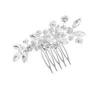 Lurrose Peigne à Cheveux Mariage en Cristal Étincelant Argenté, Confortable et Maintien Sécurisé, Accessoire Élégant pour Mariée et Demoiselles D'honneur