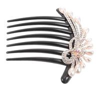 Lurrose Peigne à Cheveux pour Mariage en Perles et Strass, Accessoire Coiffure Femme, 7 Dents, Couleur Classique, Peigne Latéral Léger pour Soirée, Fiançailles et Bal de Fin D'année