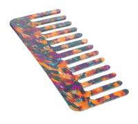 Lurrose Peigne à Dents Larges en Acétate Écaille pour Cheveux Lisses, Peigne Démêloir pour Hommes et Femmes, Léger et Résistant, Coiffage Maison et Voyage, Accessoires de Coiffure