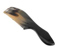 Lurrose Peigne Créatif en Corne de Bœuf Noir, Peigne de Coiffure Portatif Dents Lisses pour Massage du Cuir Chevelu, Outil de Soins Capillaires pour Femmes, Accessoire Cheveux Anti-casse,