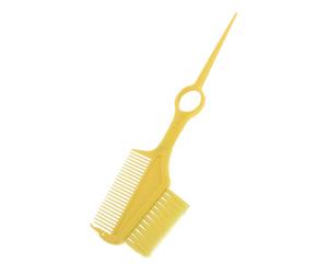 Lurrose Peigne de Coloration Cheveux Professionnel en Abs Jaune Pointe Fine pour Détails Précis et Usage Hygiénique, pour Routine de Teinture Capillaire Femmes