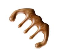 Lurrose Peigne de Massage du Cuir Chevelu Dents Larges et Doux Peau en Bois de Santal Naturel, Anti-statique pour Soins Capillaires à Domicile Voyage