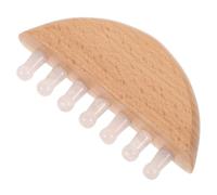 Lurrose Peigne de Massage en Bois de Cristal Rose 7 Dents Larges Anti-statique, Mini Peigne Démêlant pour Cuir Chevelu Sensible, Outil Multi-usage pour Soin Capillaire à Domicile