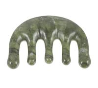 Lurrose Peigne de Massage en Jade Vert Foncé 1 Pièce, Outil de Massage du Cuir Chevelu pour Types de Cheveux, Stimulation Capillaire et Détente, Léger et Portable pour Usage Quotidien