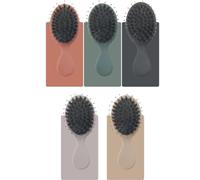Lurrose Peigne de Massage Portable Vert Foncé Coussin Gonflable Mat, Poils de Sanglier Naturel, Peigne Démêlant Léger pour Soins Capillaires et Cheveux Secs Abîmés