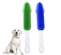 Lurrose Peigne de Nettoyage pour Animaux et Brosse pour Chien en Silicone, Lot de 2 Pièces, Enlève Poils et Saletés, Prise Ergonomique, Toilettage pour Animaux Couleur Couleur Aléatoire