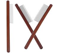 Lurrose Peigne de Toilettage pour Animaux avec Manche en Bois Lot de 3 Peigne à Dents Longues en Acier Inoxydable Résistant à L'Usure pour Chiens et Chats Usage Quotidien et Élimination