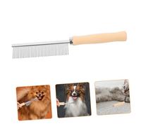 Lurrose Peigne de Toilettage pour Chien et Chat à Poils Courts et Longs Manche Bois Antidérapant Peigne Anti-puces et Démêlant Ergonomique pour Animaux de Compagnie Intérieurs