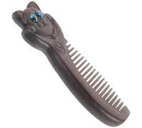 Lurrose Peigne en Bois de Santal à Dents Larges pour Femmes, Peigne Antistatique de Massage du Cuir Chevelu, Portable et Vintage, pour Cheveux Bouclés et Crépus, Soins Capillaires Voyage